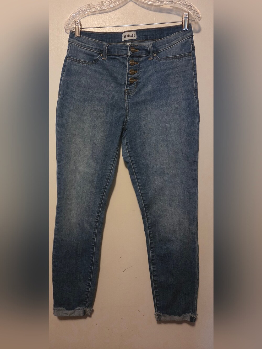 High-Rise Straight Leg Jeans in Mid Blue
